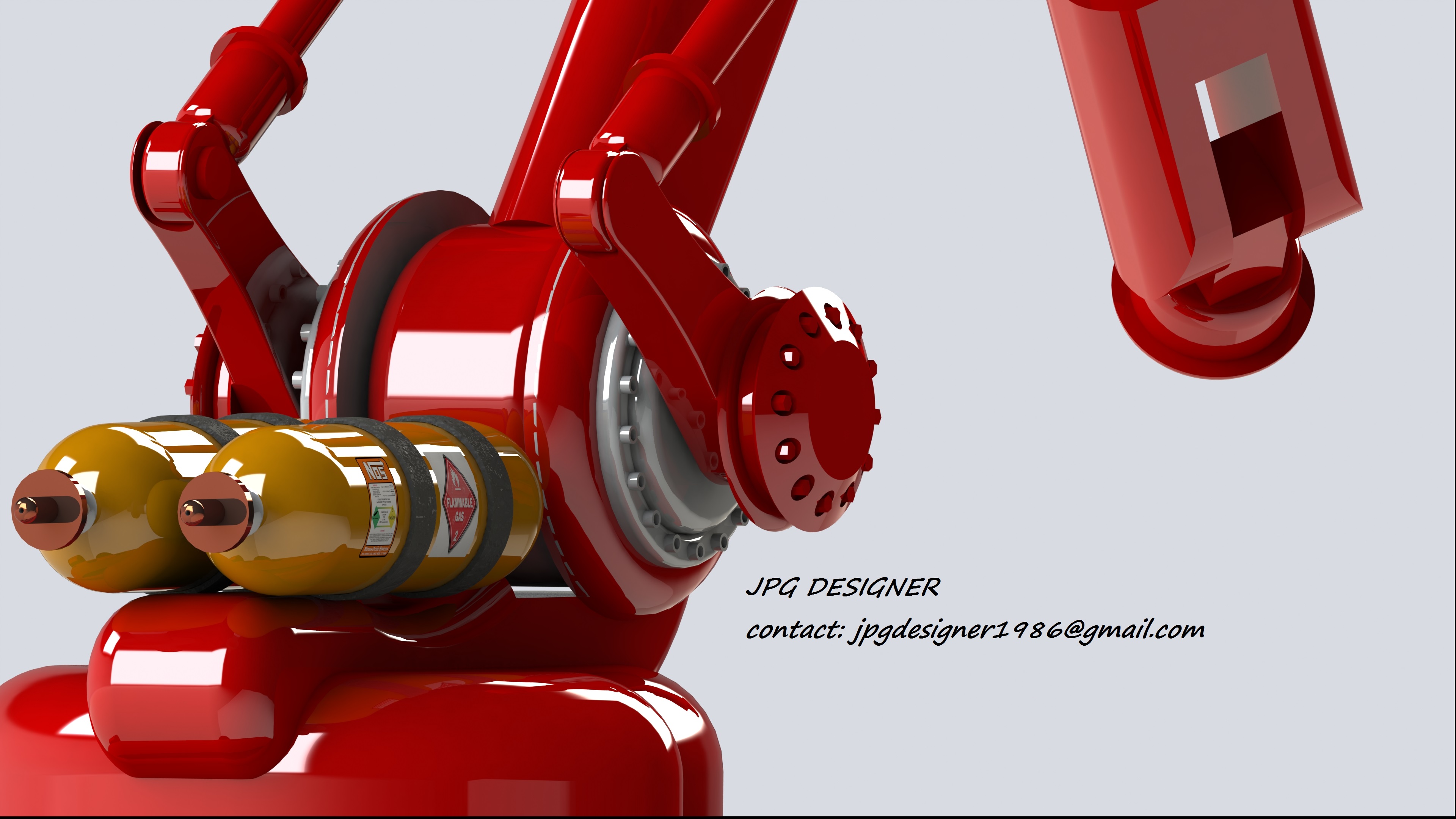 简易六自由度液压机器人外观模型